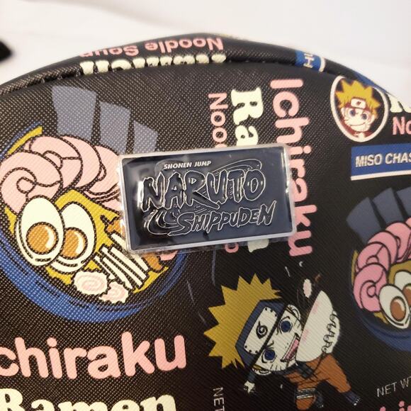 Naruto Shippuden Ichiraku Ramen Mini Backpack Black Pink Faux Leather Bioworld - Picture 6 of 13